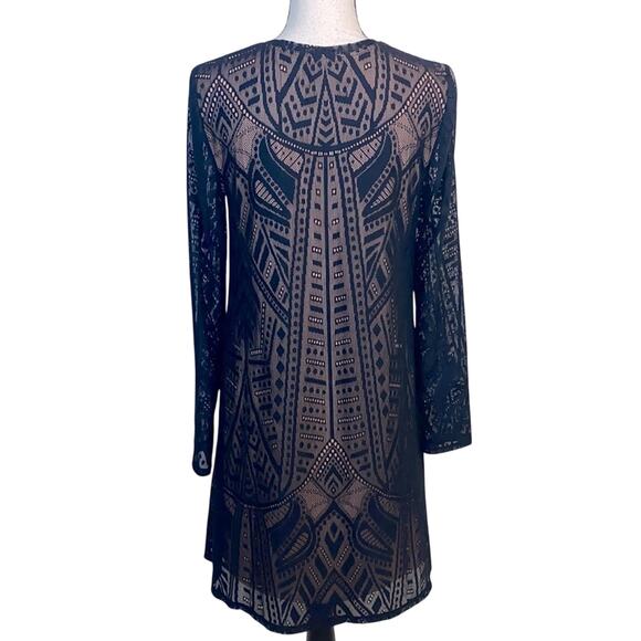BCBGMaxAzria Natyly Black Lace Swing Dress Dress Size Small Art Deco Whimsigoth - Picture 4 of 9